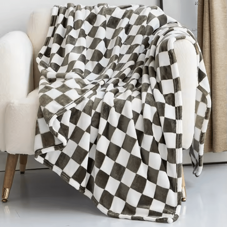 Blanket | Bold Checkerboard On A Soft Brushed Pile