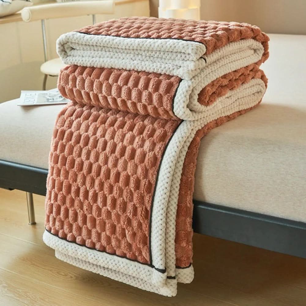 Blanket | Raised Bobble Texture With A Piped Border Edge