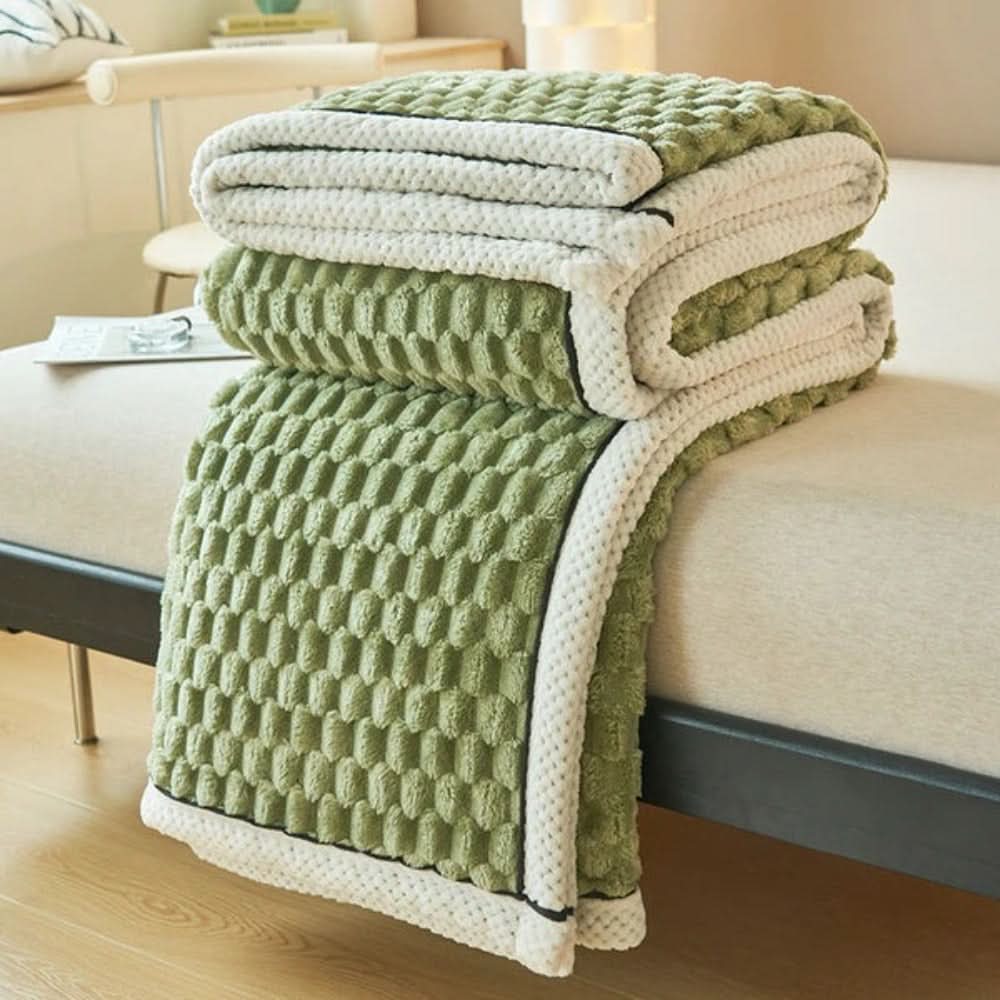 Blanket | Raised Bobble Texture With A Piped Border Edge