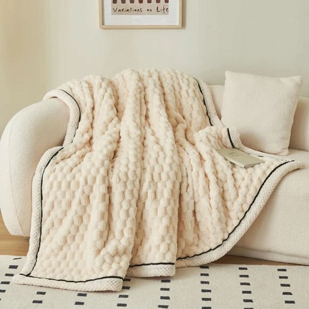 Blanket | Raised Bobble Texture With A Piped Border Edge