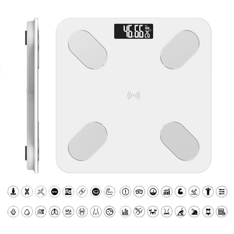 Bluetooth Body Fat Scale | Measures Weight, Muscle Mass, Water & Bone Mass | Smart App-Connected Digital Scale