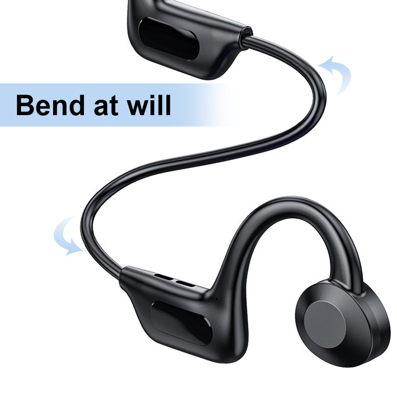 Bone Conduction Headphones Bluetooth 5.2 | Open-Ear Wireless Design for Glasses | 13 Hours Playtime, Sweatproof