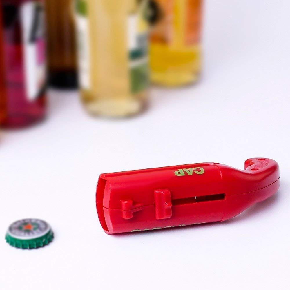 Bottle Cap Shooter Bottle Opener | Magnetic Cap Hold & Launch Mechanism | Fun Pull-Trigger Bottle Opening Tool