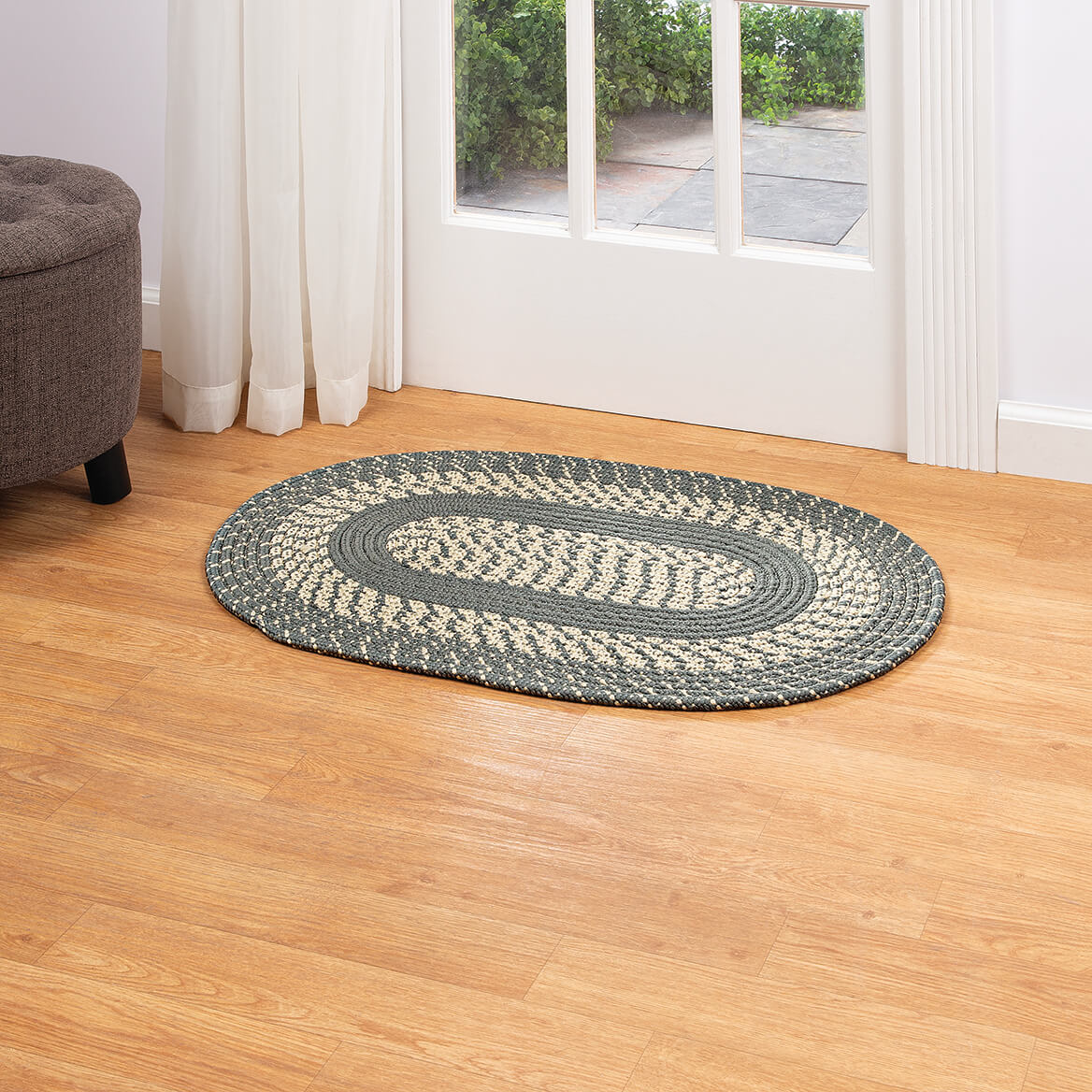 Braided Rug Polyester | Round, Oval & Runner Sizes 20"x30" to 5' x 7' | Reversible Two-Tone Country Design, 5 Colours