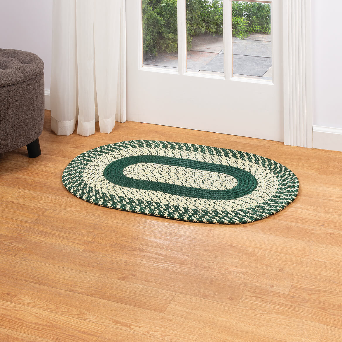 Braided Rug Polyester | Round, Oval & Runner Sizes 20"x30" to 5' x 7' | Reversible Two-Tone Country Design, 5 Colours