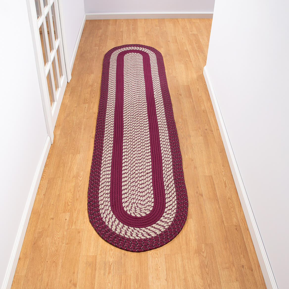 Braided Rug Polyester | Round, Oval & Runner Sizes 20"x30" to 5' x 7' | Reversible Two-Tone Country Design, 5 Colours