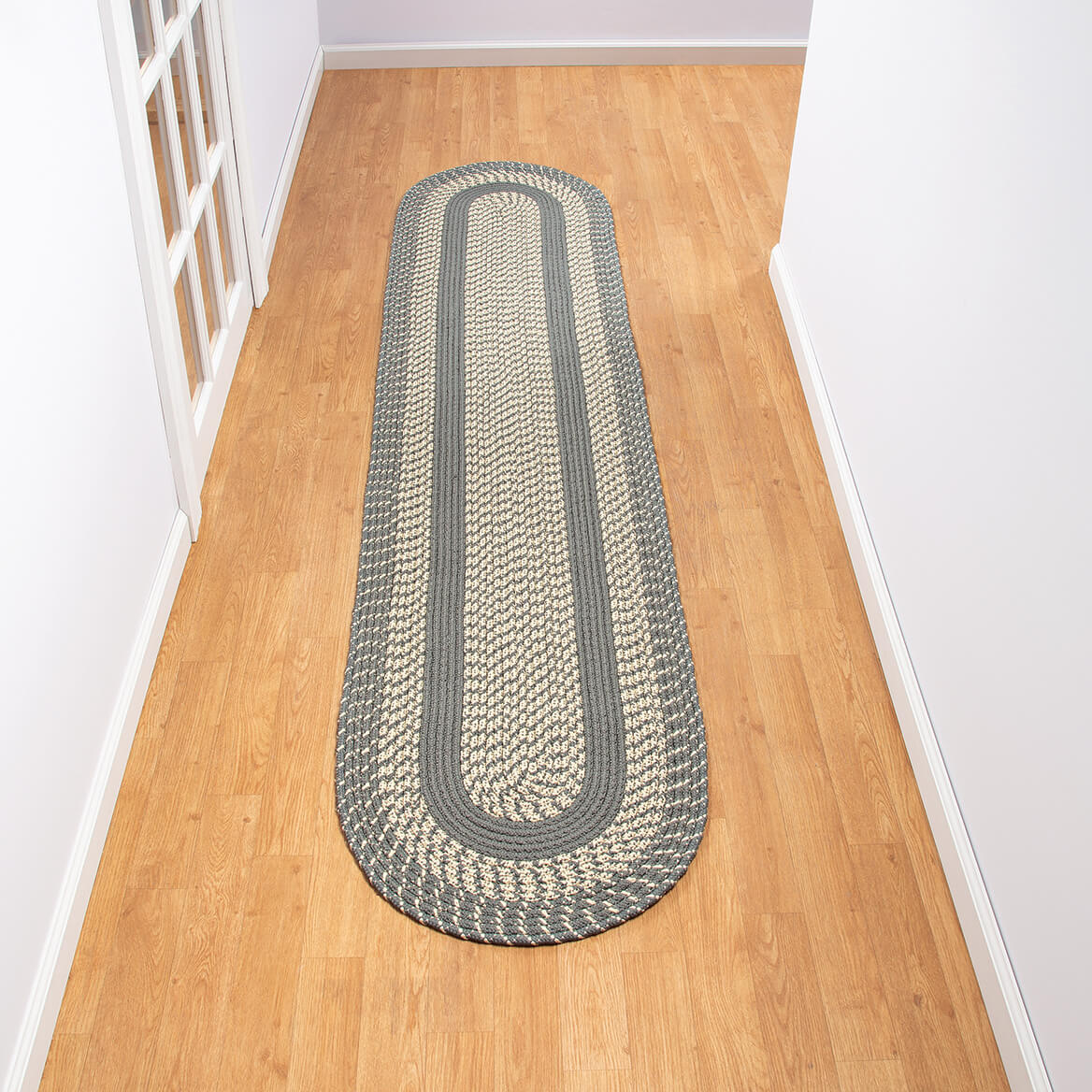 Braided Rug Polyester | Round, Oval & Runner Sizes 20"x30" to 5' x 7' | Reversible Two-Tone Country Design, 5 Colours
