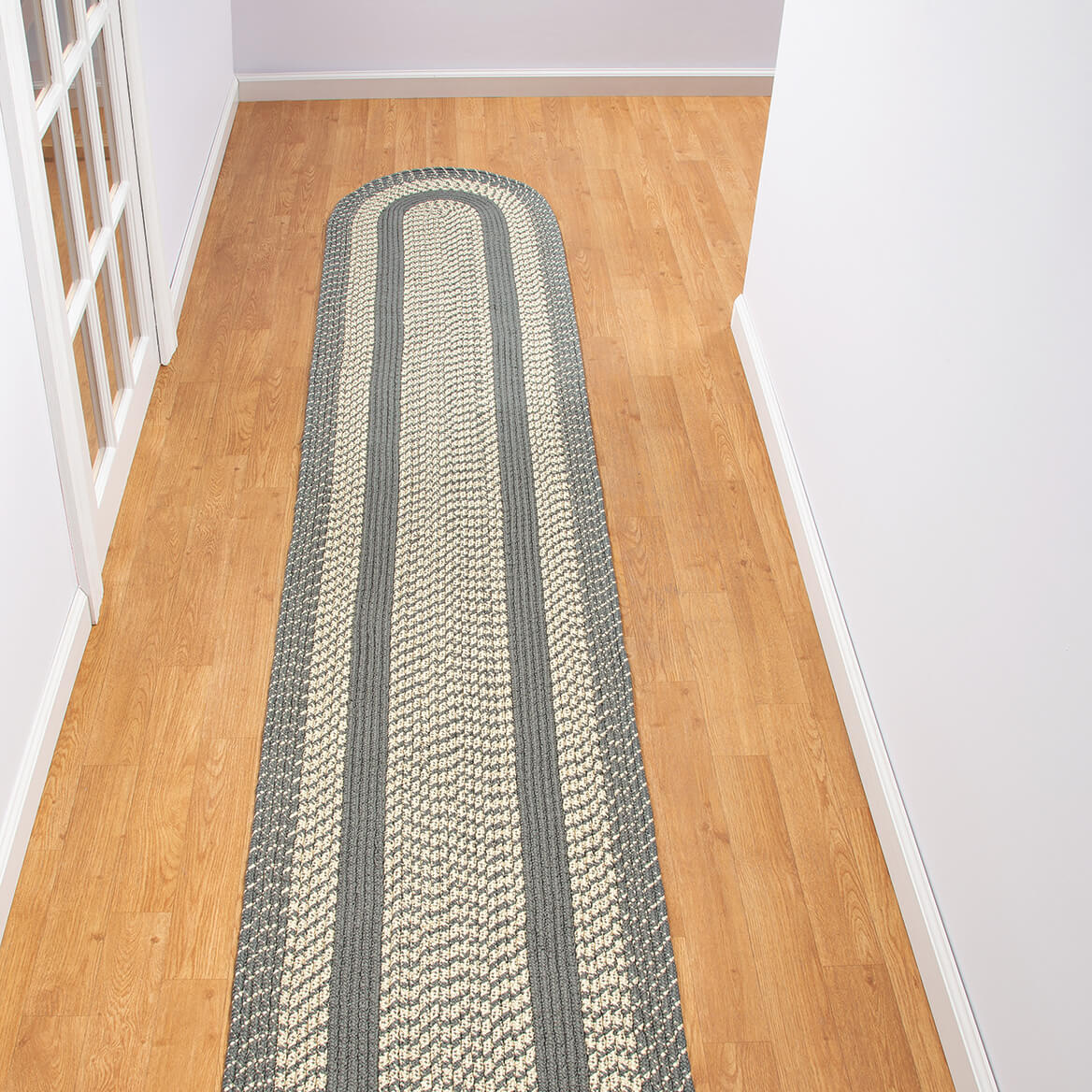 Braided Rug Polyester | Round, Oval & Runner Sizes 20"x30" to 5' x 7' | Reversible Two-Tone Country Design, 5 Colours