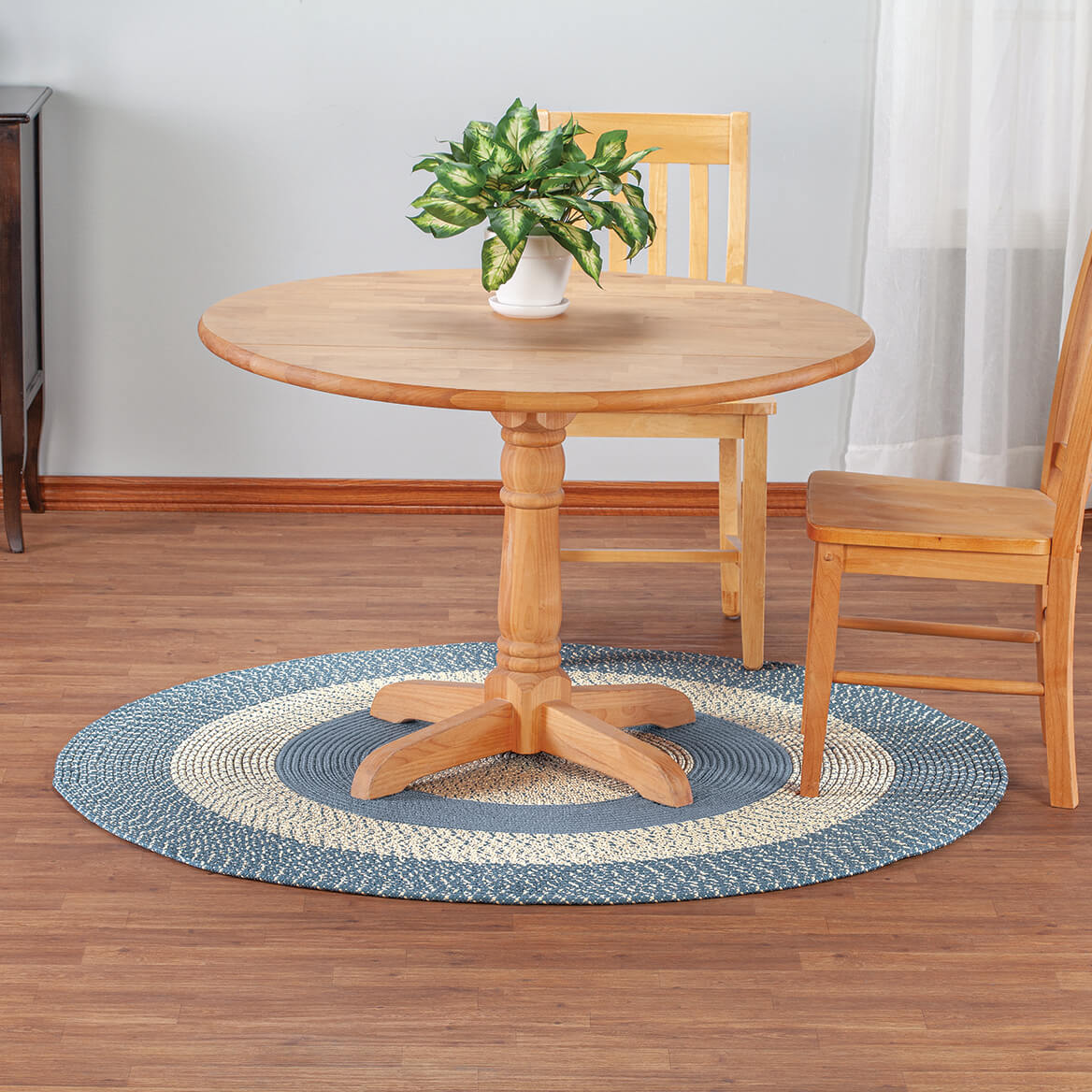 Braided Rug Polyester | Round, Oval & Runner Sizes 20"x30" to 5' x 7' | Reversible Two-Tone Country Design, 5 Colours