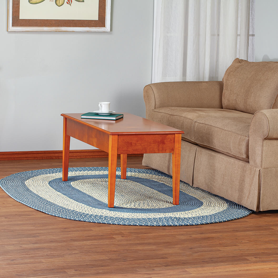 Braided Rug Polyester | Round, Oval & Runner Sizes 20"x30" to 5' x 7' | Reversible Two-Tone Country Design, 5 Colours
