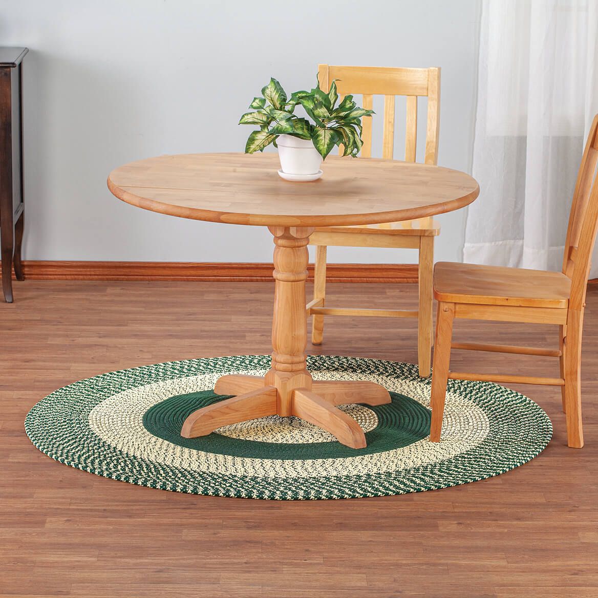 Braided Rug Polyester | Round, Oval & Runner Sizes 20"x30" to 5' x 7' | Reversible Two-Tone Country Design, 5 Colours