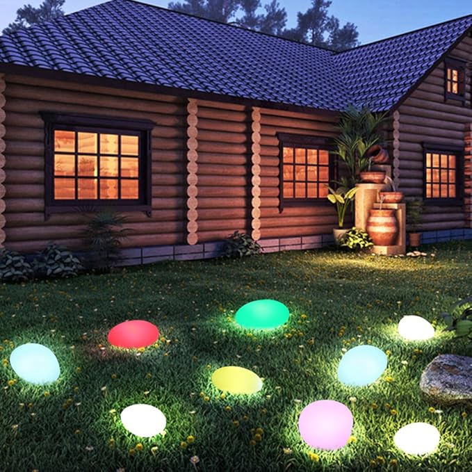 Outdoor House Light Stone Rechargeable LED Weatherproof with 16 Colour Modes 4