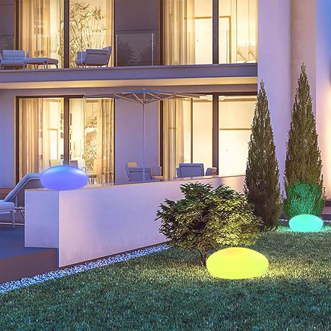 Outdoor House Light Stone Rechargeable LED Weatherproof with 16 Colour Modes 6