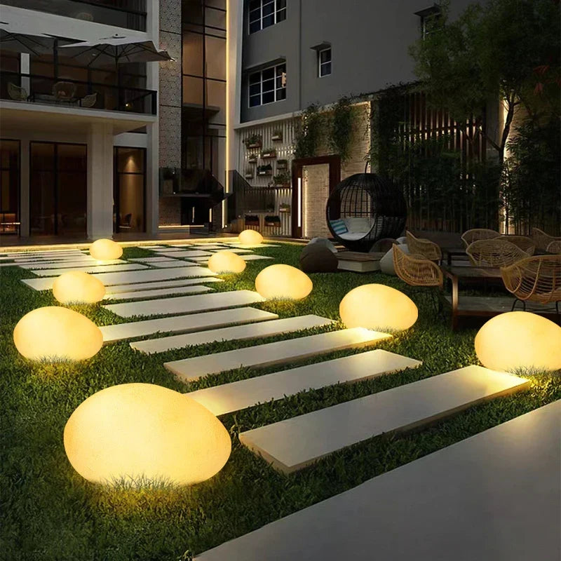Outdoor House Light Stone Rechargeable LED Weatherproof with 16 Colour Modes 1