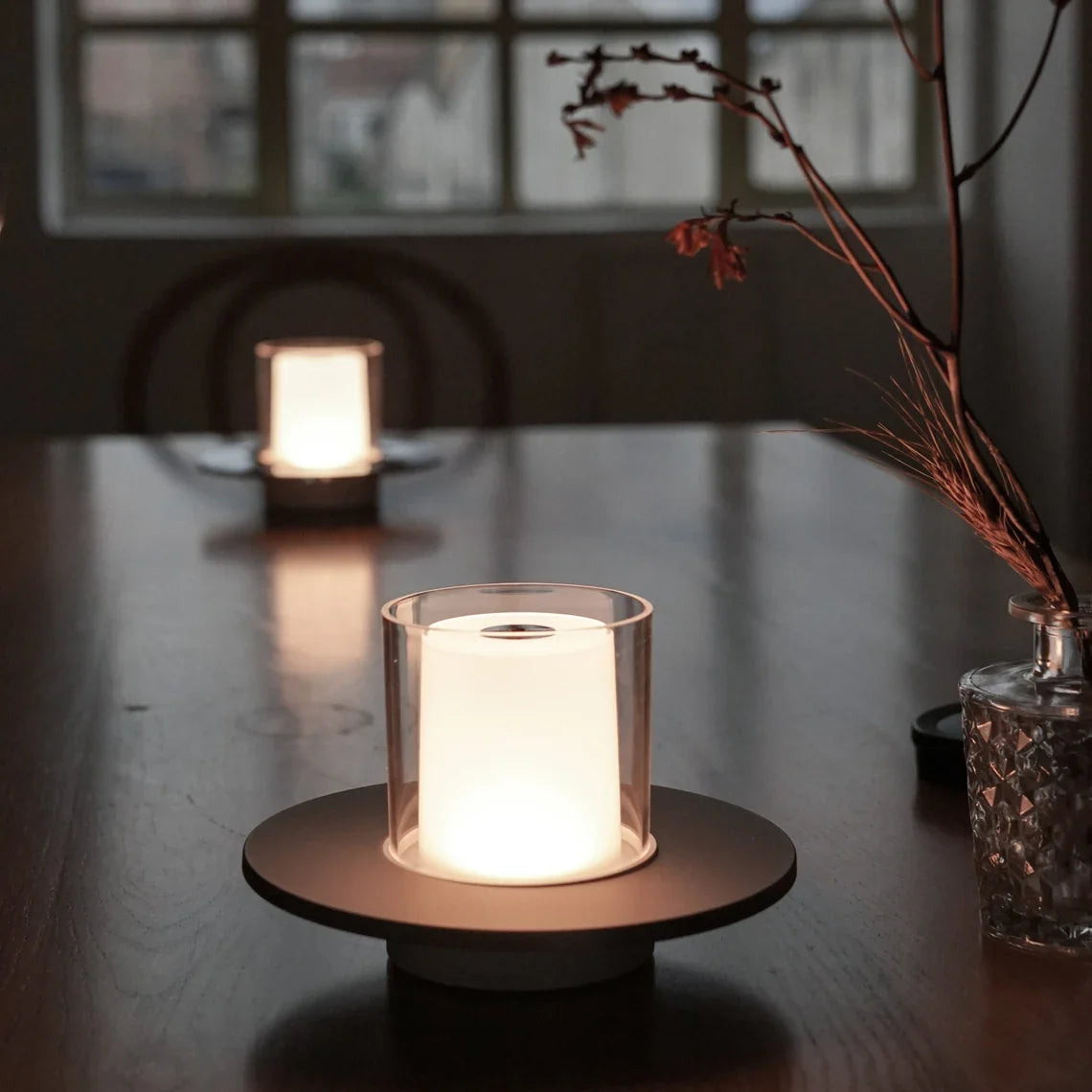 Candle Lamp Steel | Gesture-Control Dimming | Cordless Rechargeable, Gold or Silver, 10-18 Hour Battery