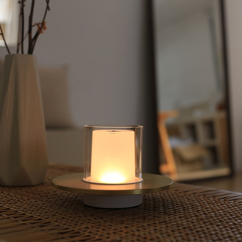 Candle Lamp Steel | Gesture-Control Dimming | Cordless Rechargeable, Gold or Silver, 10-18 Hour Battery