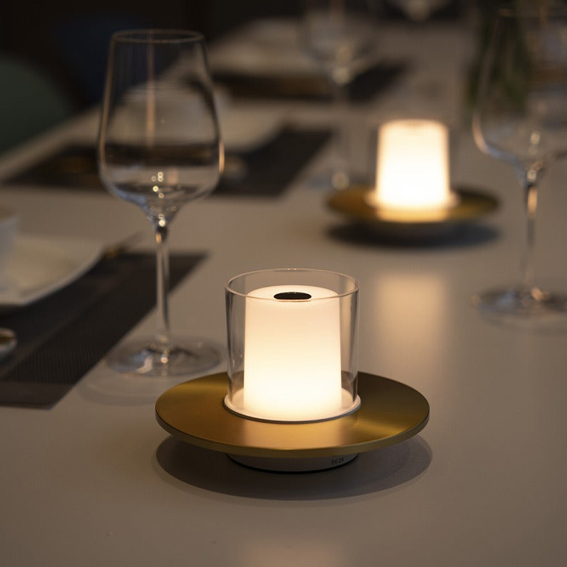 Candle Lamp Steel | Gesture-Control Dimming | Cordless Rechargeable, Gold or Silver, 10-18 Hour Battery