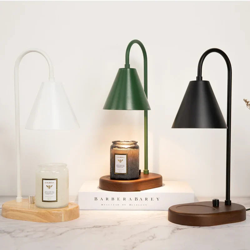 Candle Wax Warmer Table Lamp | Dimmer Control, Arched Arm
