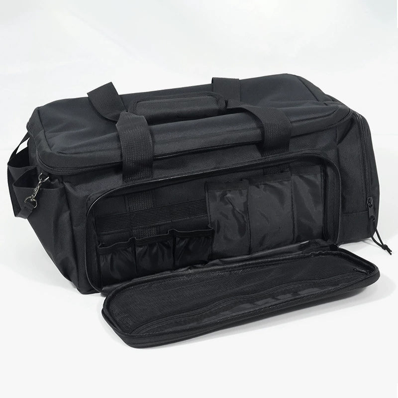 Canvas Tool Bag | Black, MOLLE Expandable | Set of 2, Reinforced Handles & Shoulder Strap for Job Sites, Workshops and Garages
