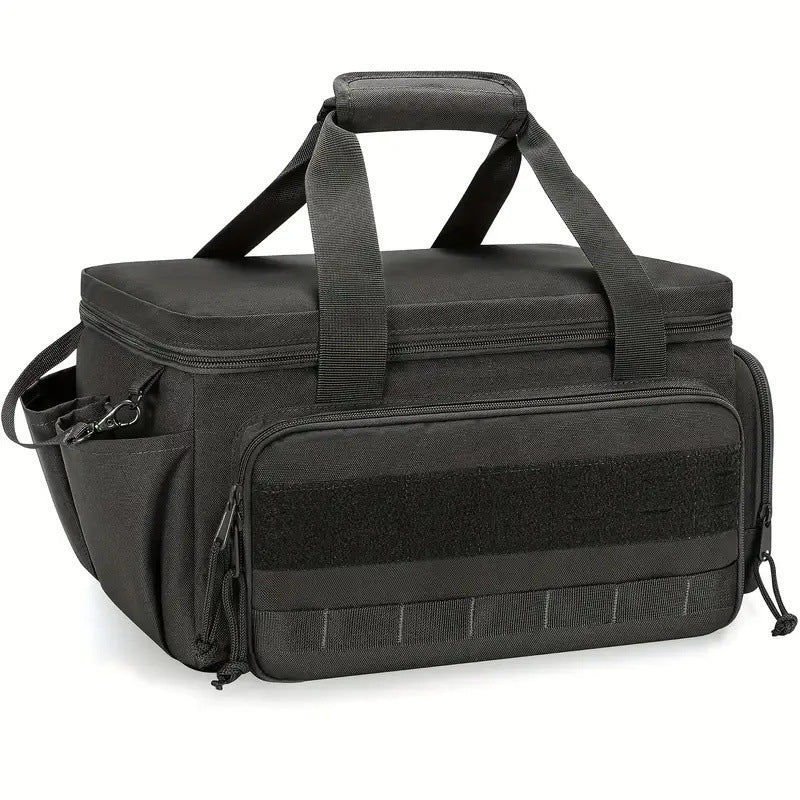 Canvas Tool Bag | Black, MOLLE Expandable | Set of 2, Reinforced Handles & Shoulder Strap for Job Sites, Workshops and Garages
