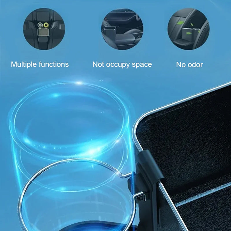 Car Armrest Storage Box ABS Plastic | Secure Strap Fit | Organises Phones, Keys, Drinks, Tissues & Essentials in Your Car