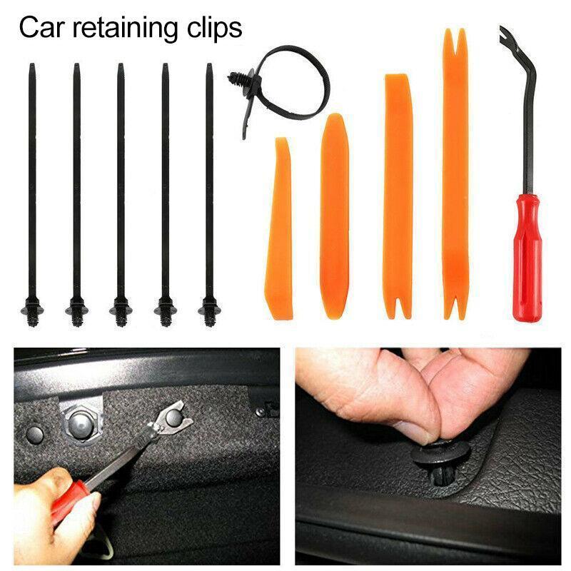 Car Fastener Clip Set Nylon | 18 Sizes, Up to 415 Pieces | Trim Removal Tool for Bumpers, Side Skirts and Panels