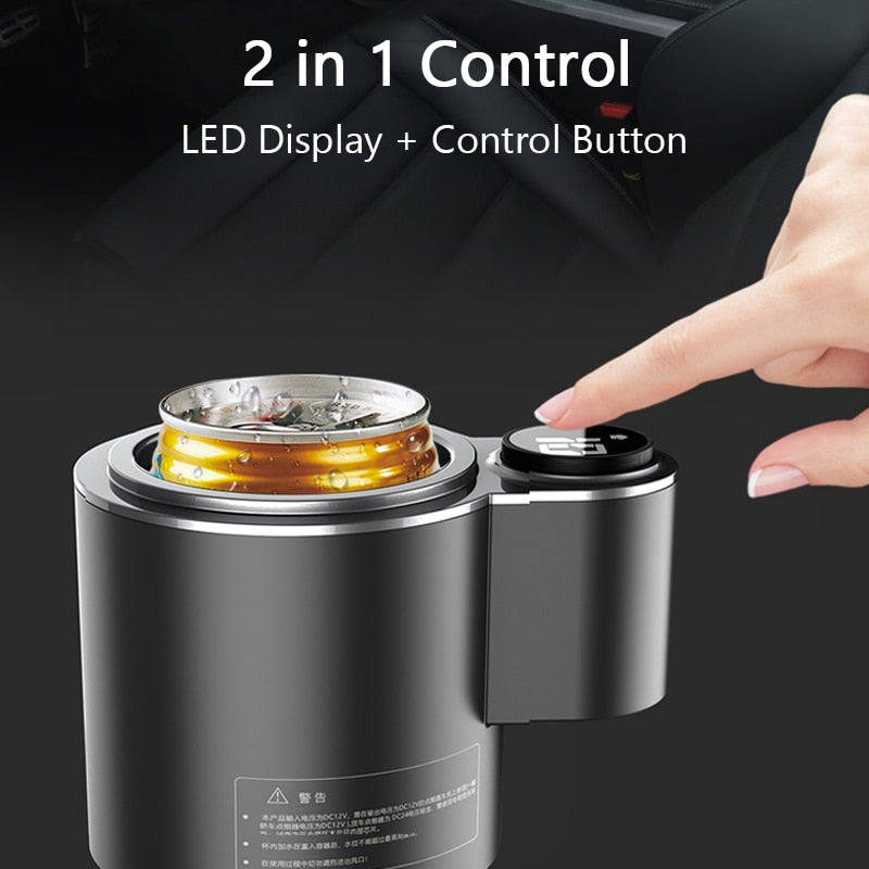 Car Mug Holder Cooling Heating 12 V Digital Display with Mechanical Switch