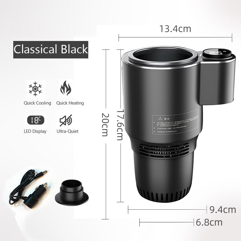 Car Mug Holder Cooling Heating 12 V Digital Display with Mechanical Switch