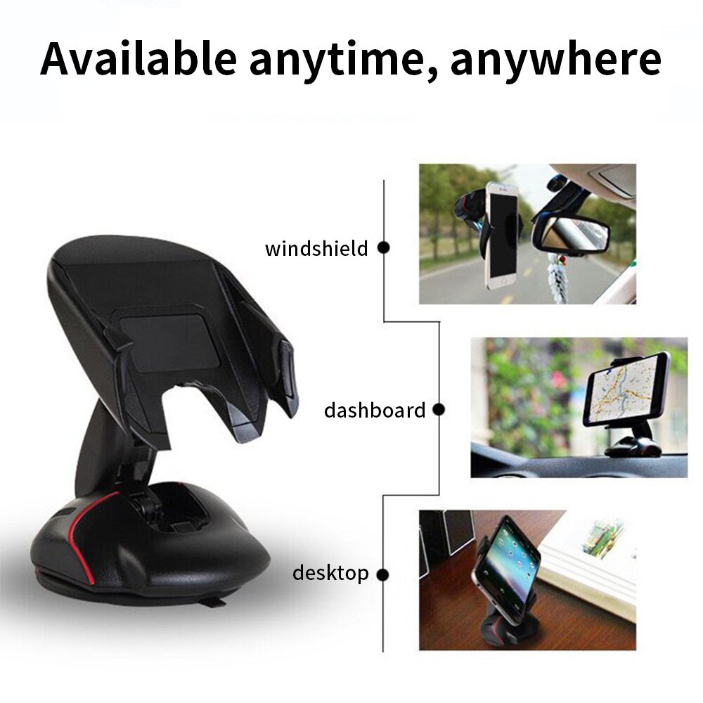 Car Phone Holder Dashboard Rotating Foldable Universal with Secure Grip