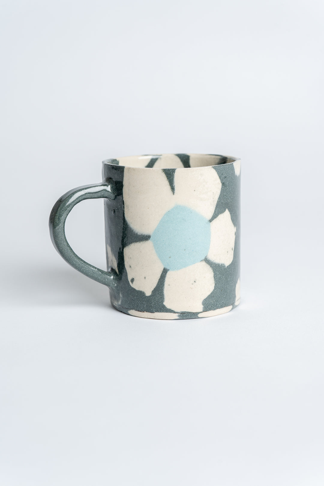 Ceramic Flower Mug | Handmade Nerikomi Clay Pattern, Made in the UK | Gloss Glaze Finish, Ideal for Coffee or Herbal Tea