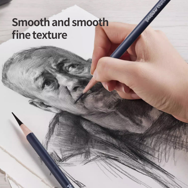 Charcoal Graphite Sketching Pencil Set 5 Piece | Smooth Blending and Shading Control | Break-Resistant for Detailed Drawing