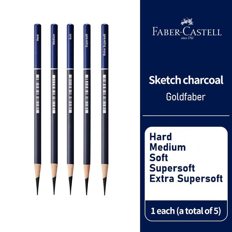 Charcoal Graphite Sketching Pencil Set 5 Piece | Smooth Blending and Shading Control | Break-Resistant for Detailed Drawing