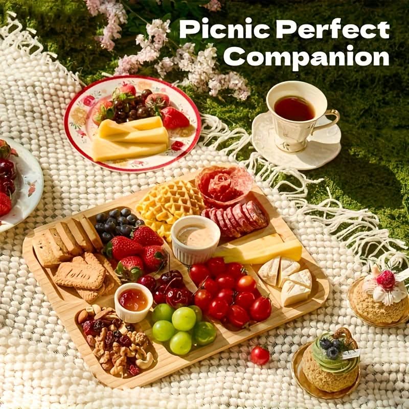 Cheese Board Portable Dual-Surface Reversible with Snap-On Closure