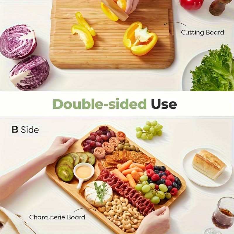 Cheese Board Portable Dual-Surface Reversible with Snap-On Closure