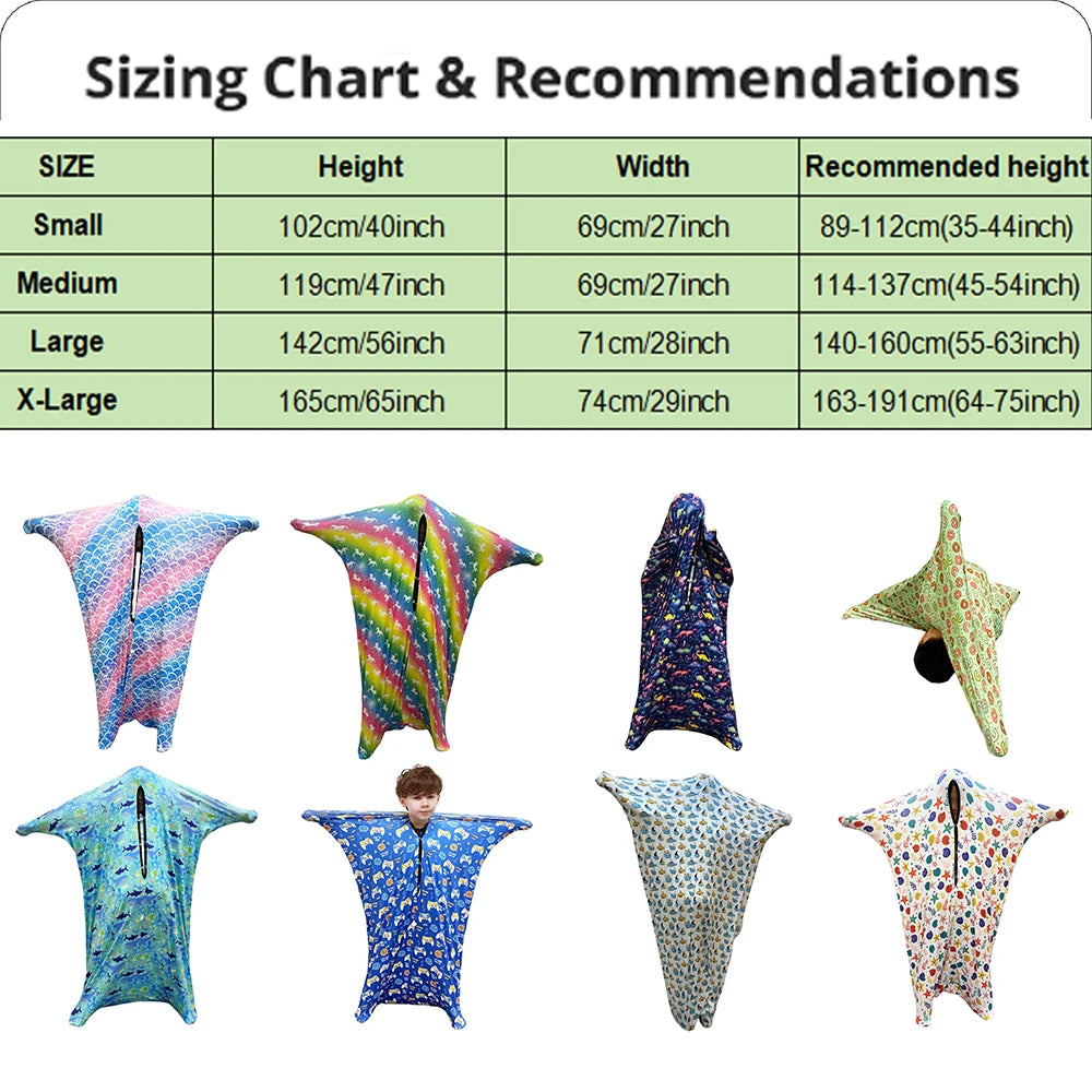 Children Sensory Body Sock | Stretch Wrap, Ocean Print