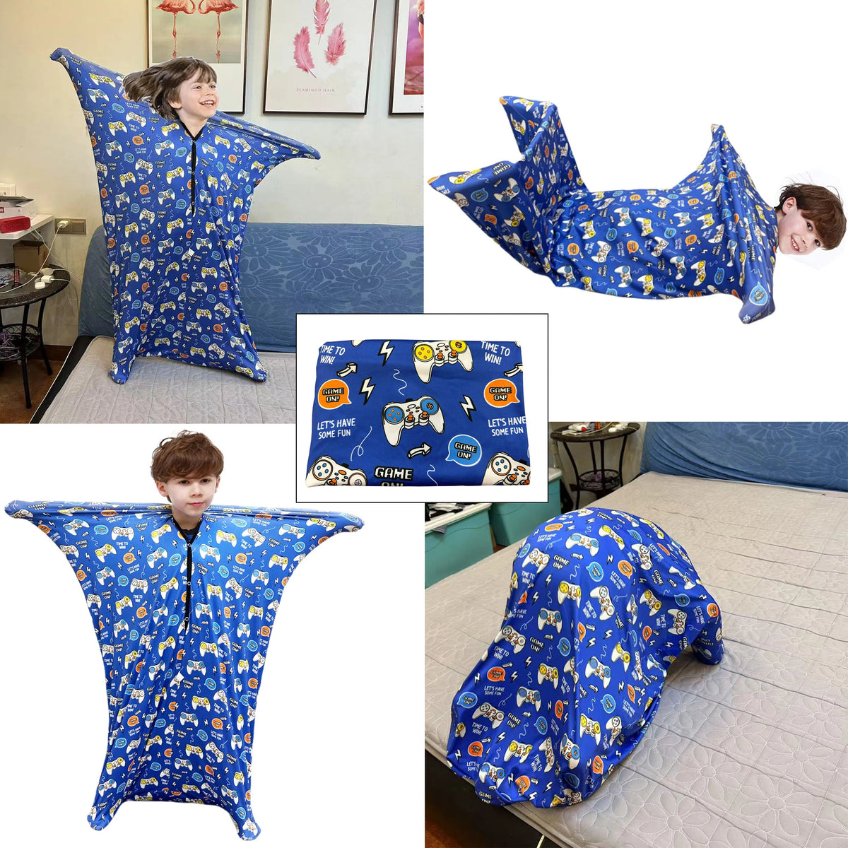 Children Sensory Body Sock | Stretch Wrap, Ocean Print