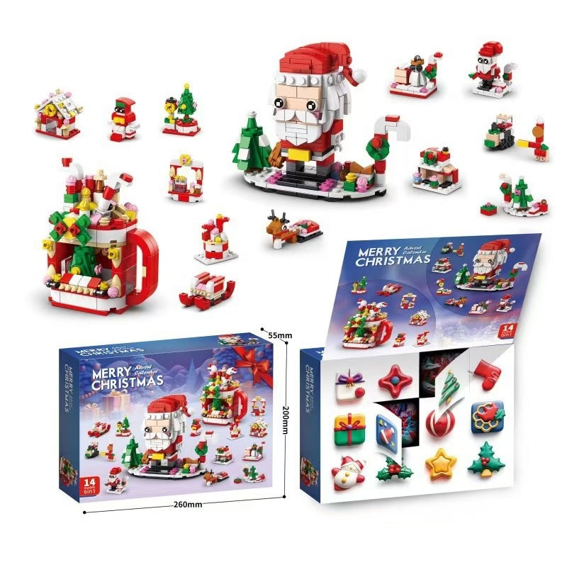 Christmas Advent Calendar Building Block Set | 24 Day Countdown with 24 Mini Block Builds | ABS Material, Includes Instructions