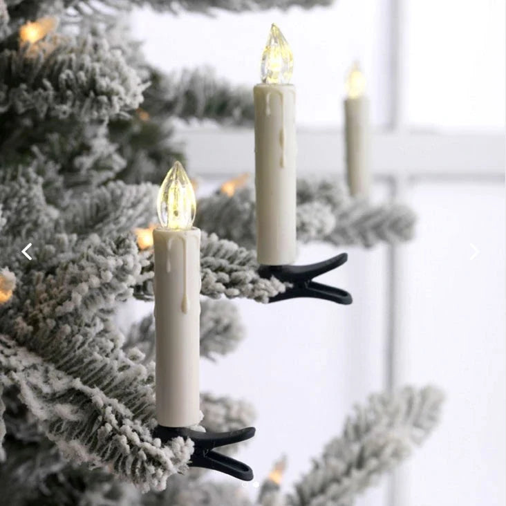 Christmas Lights Cordless Clip-On Candle Flameless with Remote Control