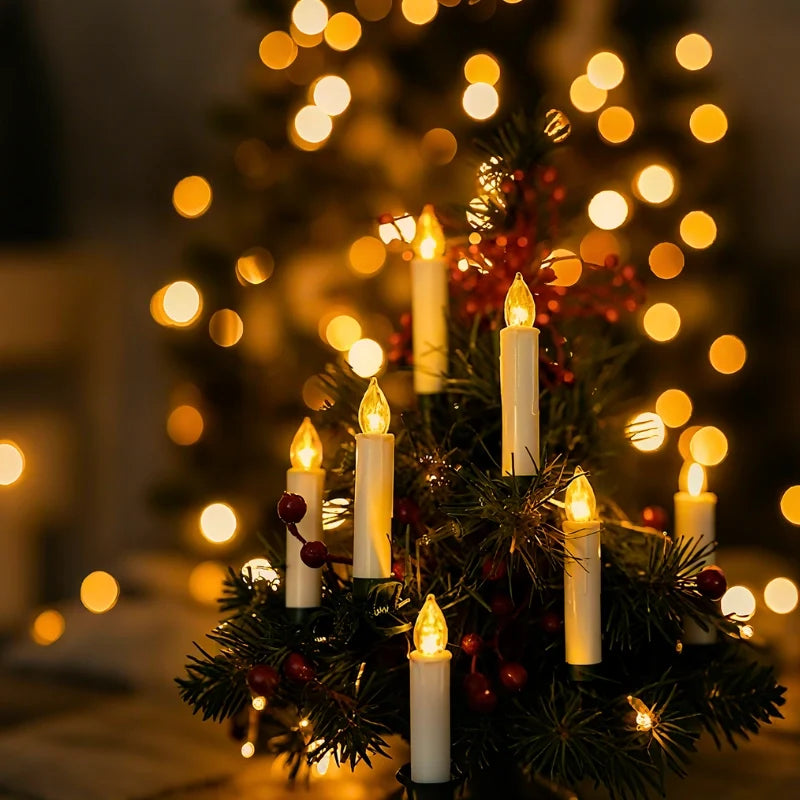 Christmas Lights Cordless Clip-On Candle Flameless with Remote Control