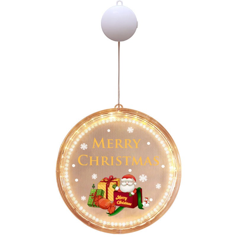 Christmas Window Hanging Lights | Suction Cup Silhouette with Battery-Powered LED | Acrylic Design, Multiple Festive Styles