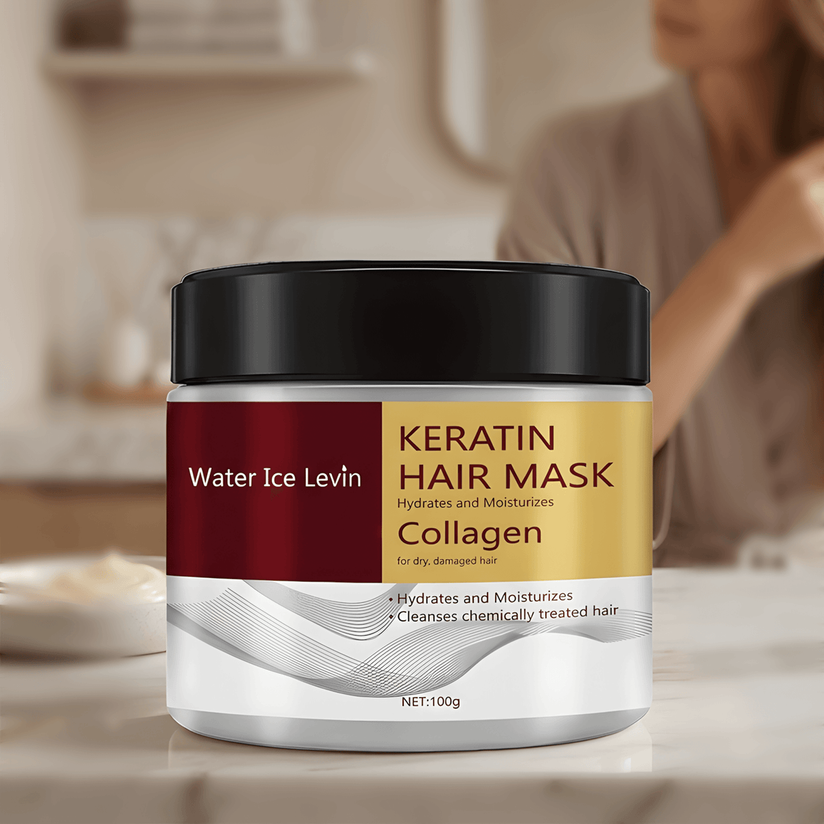 Collagen Keratin Hair Mask for Damaged Hair | 100g Deep Conditioning Treatment | Reduces Frizz, Strengthens Split Ends