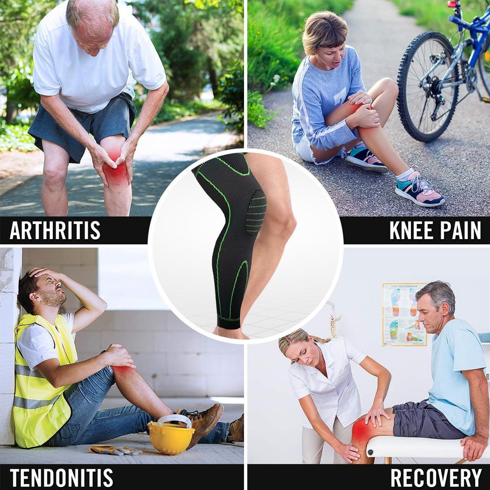 Compression Knee Sleeve for Sport & Fitness | Graduated Support for Joint, Ligament and Muscle Recovery | Spandex-Nylon Blend