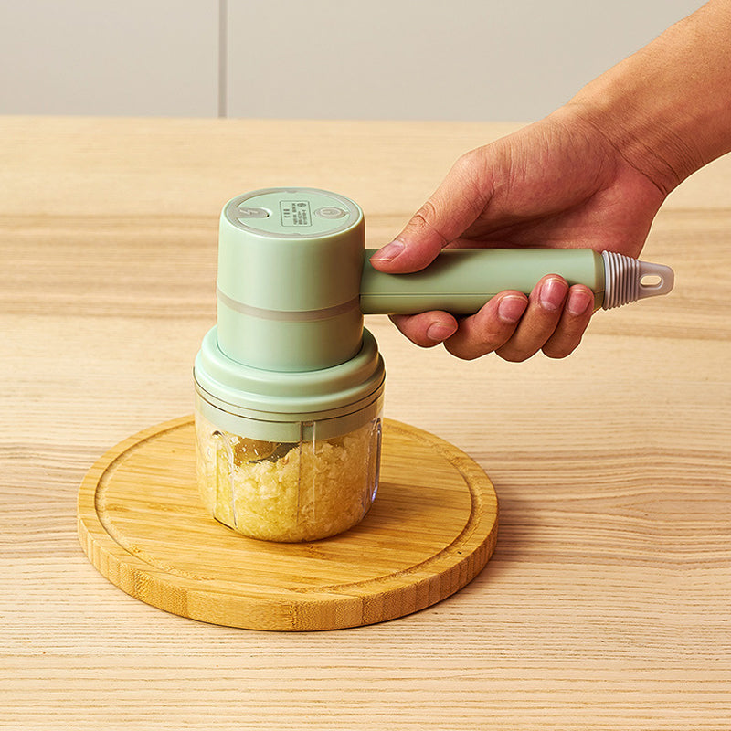 Cordless Electric Mixer with Whisk, Chopper & Blender | USB Rechargeable, 3 Speeds + Turbo | Splatter-Free Mixing & Chopping