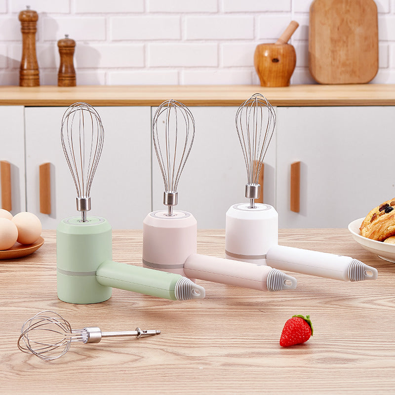 Cordless Electric Mixer with Whisk, Chopper & Blender | USB Rechargeable, 3 Speeds + Turbo | Splatter-Free Mixing & Chopping