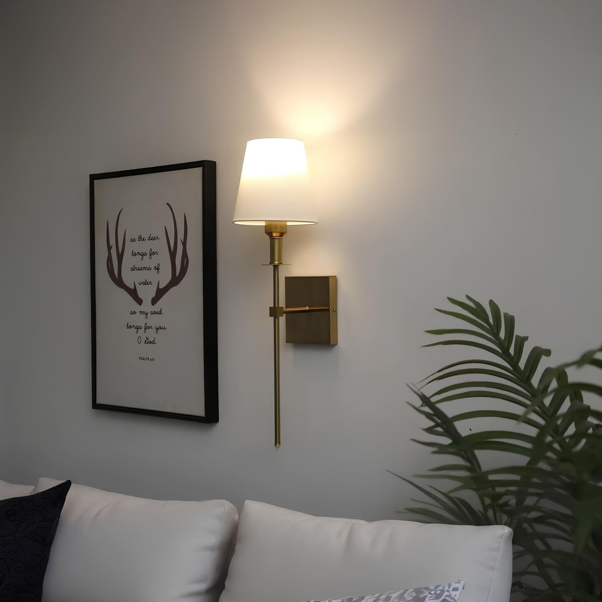 Cordless LED Wall Light Metal 61 x 11.8 cm | Gold or Black, Square or Round | No-Wire Fitting, 16-Colour Remote Dimming