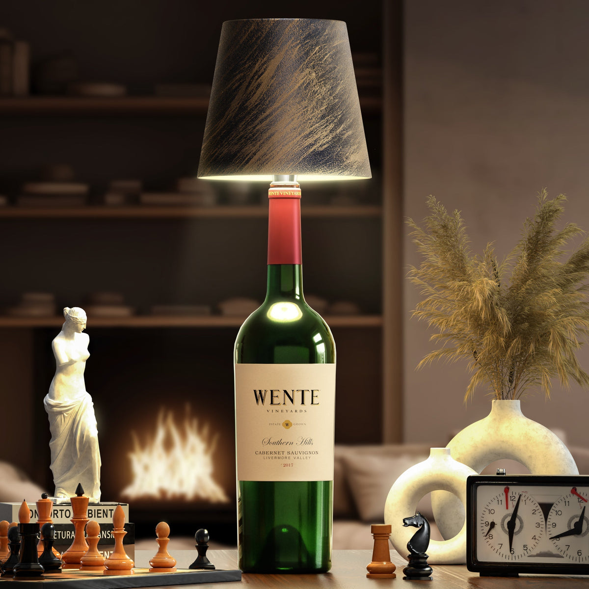 Cordless Table Lamp | Rechargeable Battery, Adjustable Brightness | Portable Cord-Free Mood Lighting for Bedroom or Office