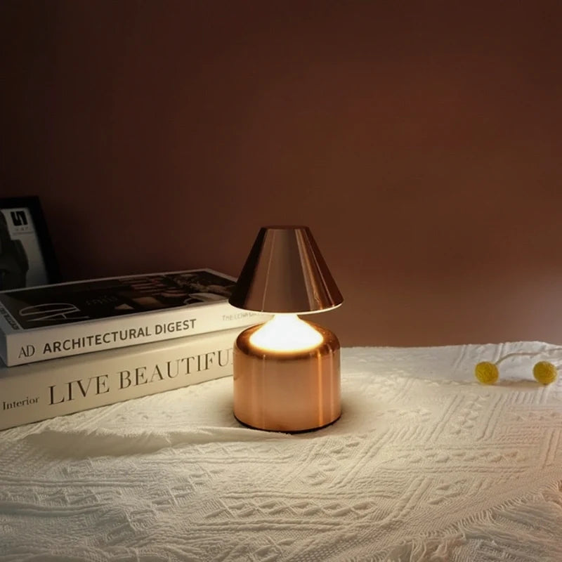 Cordless Table Lamp Wrought Iron 15 x 10 x 9 cm | Dome, Drum, Halo, Orbit, Cone | Dimmable Rechargeable Ambient Light