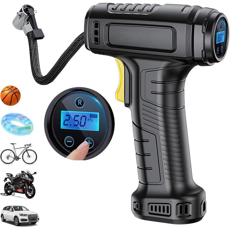 Cordless Tyre Inflator Pump | Digital Display with Smart Auto Shut-Off | 35 L/min Fast Inflation, USB Rechargeable
