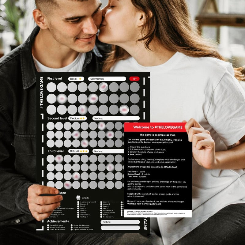 Couples Gift Scratch-Off Poster Eco-Friendly Bucket List with 100 Date Ideas