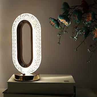 Crystal-Effect Table Lamp, Metal Base, 26 cm | Patterned Faceted Design | Rechargeable USB-C, Touch Dimmable, 3 Colour Modes